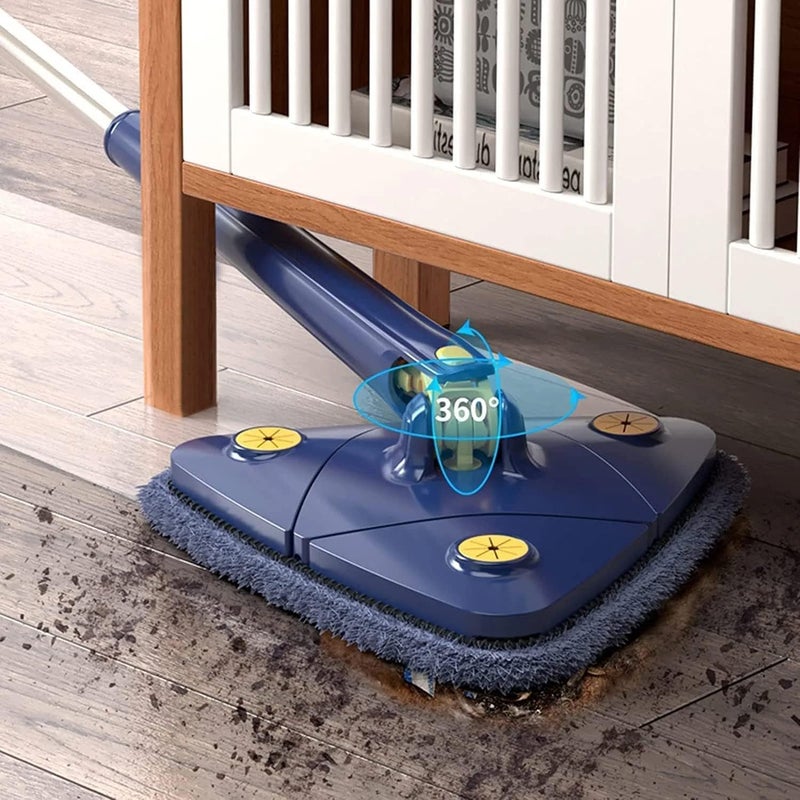 CleanSmith CleanSmith Special 360 Rotatable Adjustable Triangle Cleaning Mop with Stainless Steel Long Handle PushPull Squeezing Cleaning Mop Dry Wet Mop Floor Windows Ceiling Multicolor - Image 3