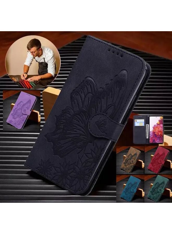 Green Retro Pattern Butterfly Stand Case For Samsung Galaxy A15 A17 A25 A36 A55 Full Protection - Image 1