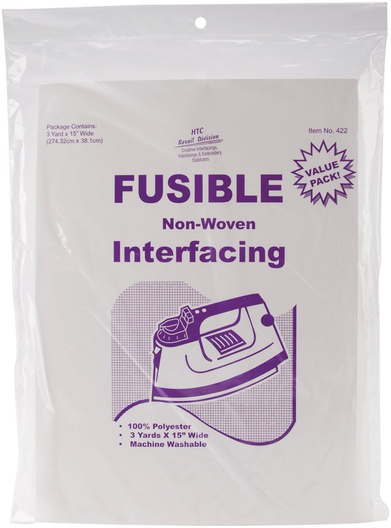 HTC 422 Fusible NonWoven Interfacing 15Inch by 3Yard White