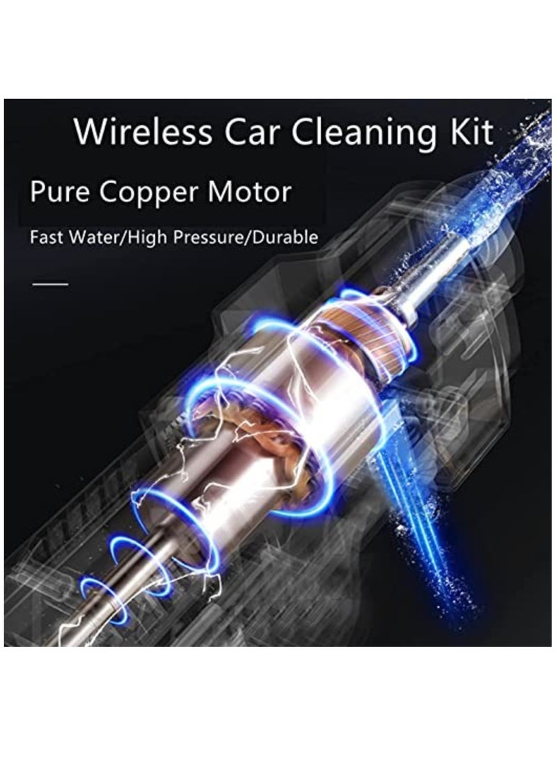 ELTRAZONE Cordless Electric Pressure Washer Pump Car Cleaning Kit,DC 12V 200W 30Bar Lithium Battery High Pressure Portable Handheld Car Cleaning Device,Extension Bar,Garden/Outdoor Cleaner Tool - Image 2