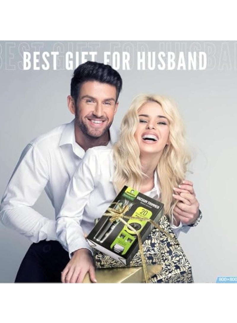 KASTWAVE Vacuum Beard Trimmer, Mustache Trimmer, Multi Groomer All-in-One Trimmer, Mustache Trimmer with 20 Length and Styles Adjustable, Beard Trimmer Catcher, Cordless Hair Clippers, for Mustache, Sideburns - Image 5