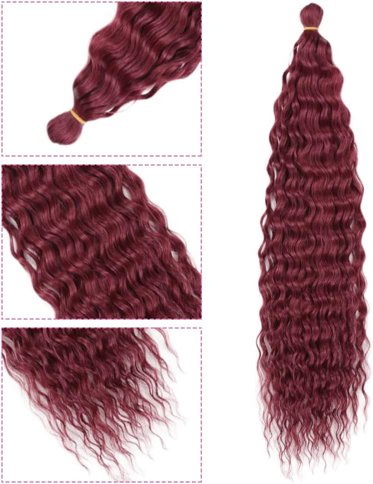 DSOAR 22 Inch 3 Packs Deep Twist Crochet Hair Ocean Wave Curly Bohemian Crochet Braids Deep Wave Hair Bundles Synthetic Hair Extensions for Women Girls - Image 4