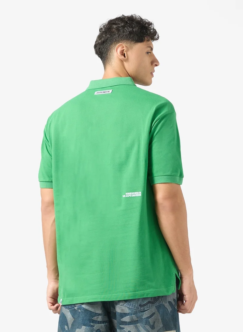 AAPE AAPENOW moonface logo polo shirt