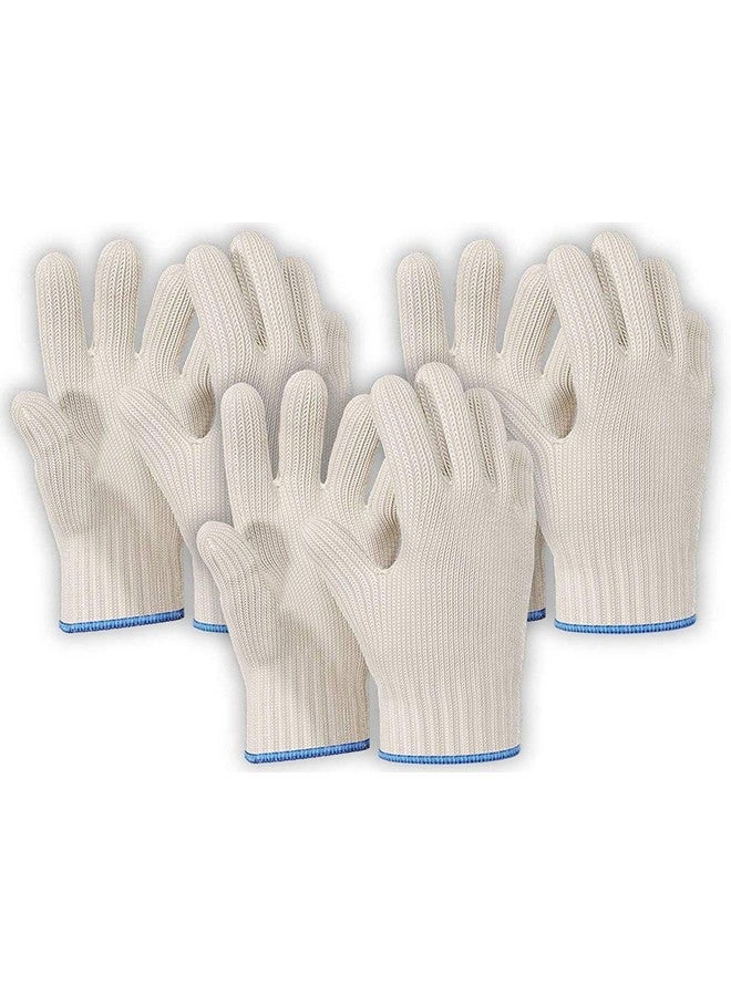 Killer's Instinct Outdoors Heat Resistant Gloves Oven Gloves Heat Resistant With Fingers Oven Mitts Kitchen Pot Holders Cotton Gloves Kitchen Gloves Double Oven Gloves With Fingers White 3 Pairs  - Image 1