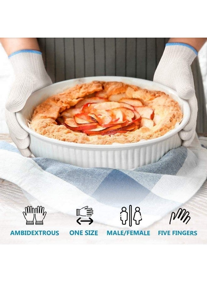 Killer's Instinct Outdoors Heat Resistant Gloves Oven Gloves Heat Resistant With Fingers Oven Mitts Kitchen Pot Holders Cotton Gloves Kitchen Gloves Double Oven Gloves With Fingers White 3 Pairs  - Image 2