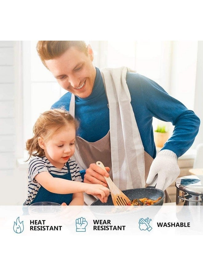Killer's Instinct Outdoors Heat Resistant Gloves Oven Gloves Heat Resistant With Fingers Oven Mitts Kitchen Pot Holders Cotton Gloves Kitchen Gloves Double Oven Gloves With Fingers White 3 Pairs  - Image 4