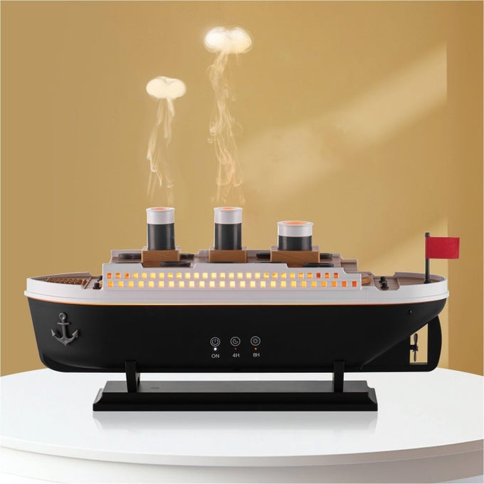 TITANIC HUMIDIFIER 250ML ESSENTIAL OIL DIFFUSER COOL MIST ULTRASONIC AROMA AROMATHERAPY DIFFUSER WITH REMOTE CONTROL 7 LIGHT 2 MIST MODE AUTO SHUTOFF FOR BEDROOM OFFICE HOTELBLACK WHITE