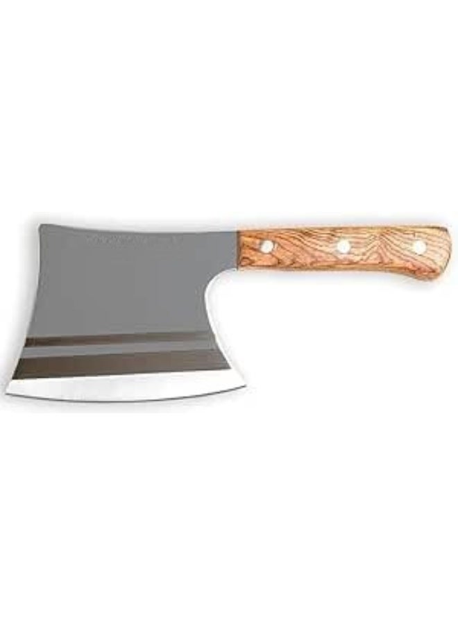 Handcrafted professional chef's knife - high-carbon hammered steel blade - kitchen knife with a solid natural wood handle for precise cutting - Image 3