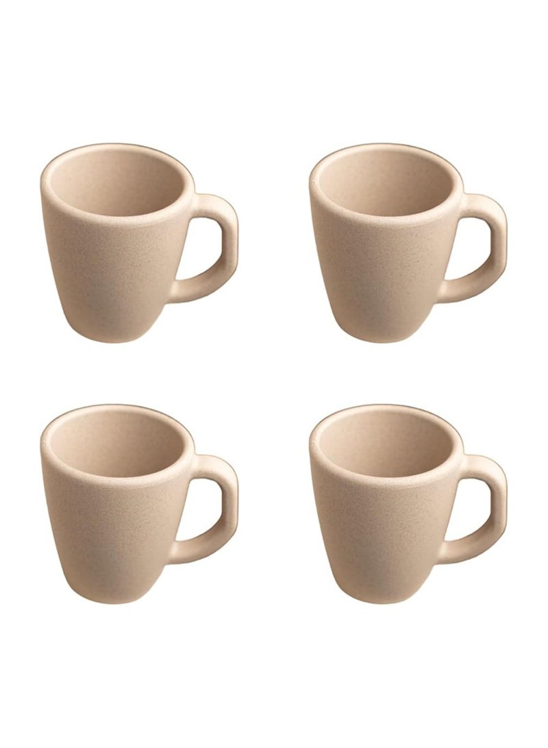 FRENVI Earth-Friendly Classic Coffee Mini Mug Set of 4 |150 ml|Made with Rice Husk & Bamboo Fibers|Microwave Safe|Hot & Cold Coffee Cup, Milk & Tea Cup |Matte Finish mugs for coffee| Sand Castle - Image 1