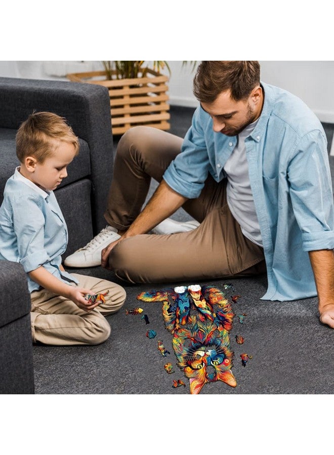 Woodbests Wooden Puzzle For Adults, Maine Cat Puzzle (M, 190Pcs, 11.7"X9.4") Beautiful Wooden Box, Wooden Jigsaw Puzzles Unique Shape, Birthday Gifts For Adults And Kids Family Game - Image 4