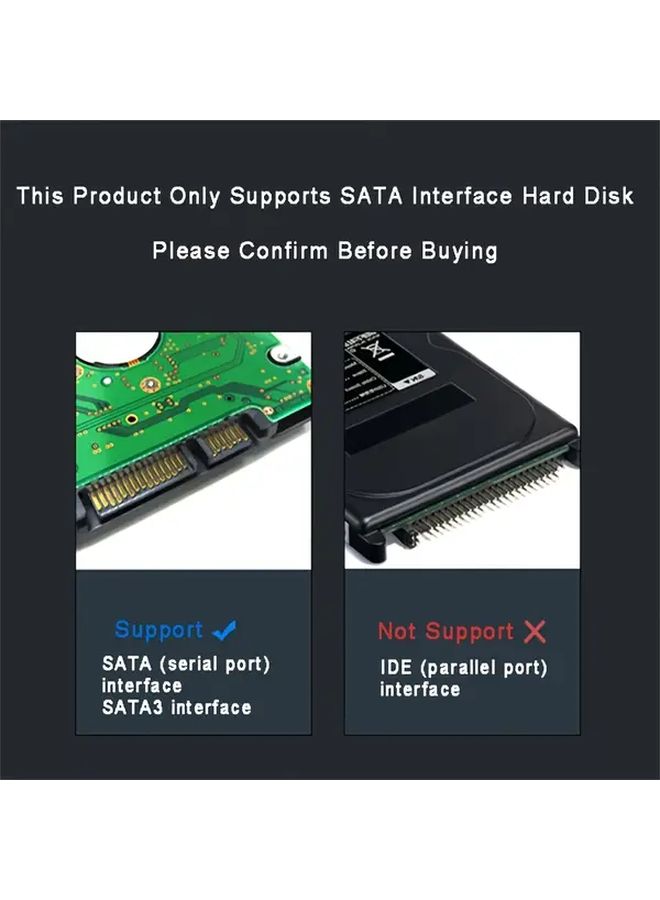 Type C 4TB 2.5 بوصة USB C علبة القرص الصلب الشفافة خالية من الأدوات لمحركات أقراص SATA SSD HDD - Image 4