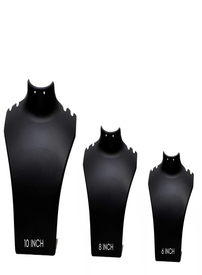 Arah Black Plastic Jewelry Necklace Display Stand (6-8-10 inch) (Combo Pack Of 3) - Image 1