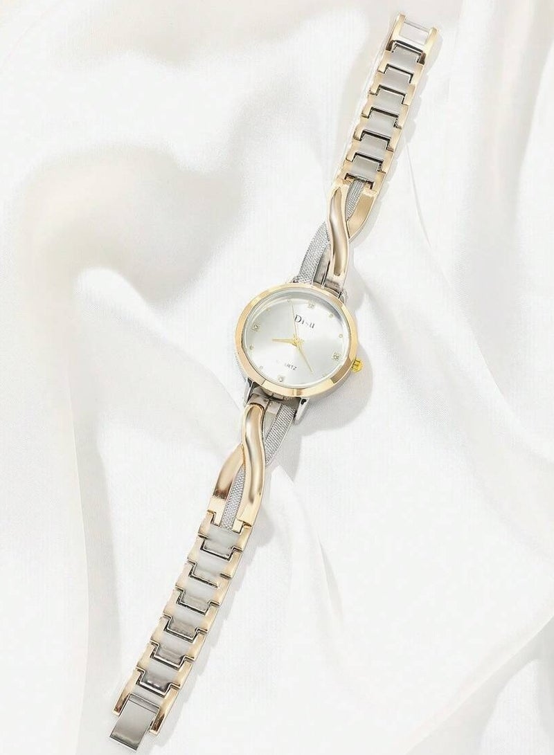 ديسو ساعة يد نسائية كوارتز مرصعة بحجر الراين من الفولاذ المقاوم للصدأ - Image 4