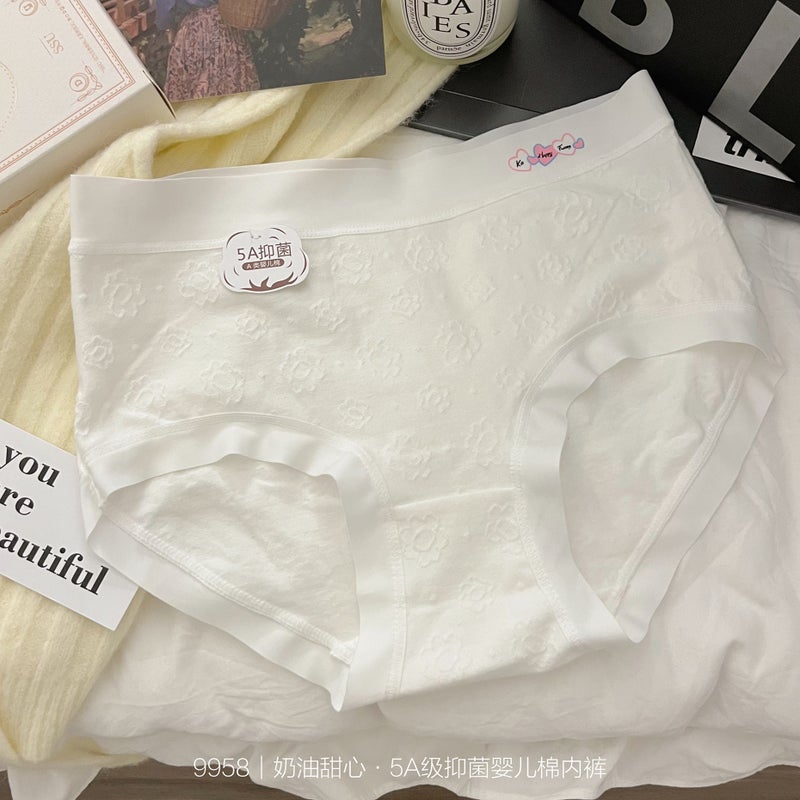 Cream Sweetheart Plus Size Panties for Women 100kg Pure Cotton Class a 5A Antibacterial Wholesale Womens Panties Pink - Image 4
