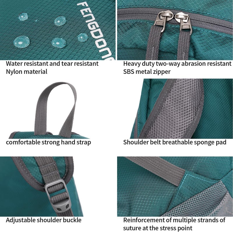 FENGDONG 35L Lightweight Foldable Waterproof Packable Travel Small Hiking Backpack Daypack for men women - Image 4