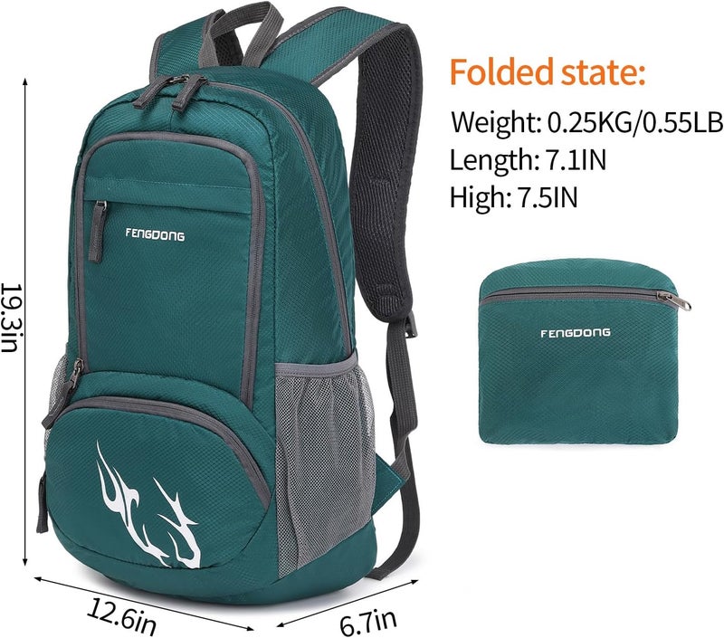 FENGDONG 35L Lightweight Foldable Waterproof Packable Travel Small Hiking Backpack Daypack for men women - Image 2