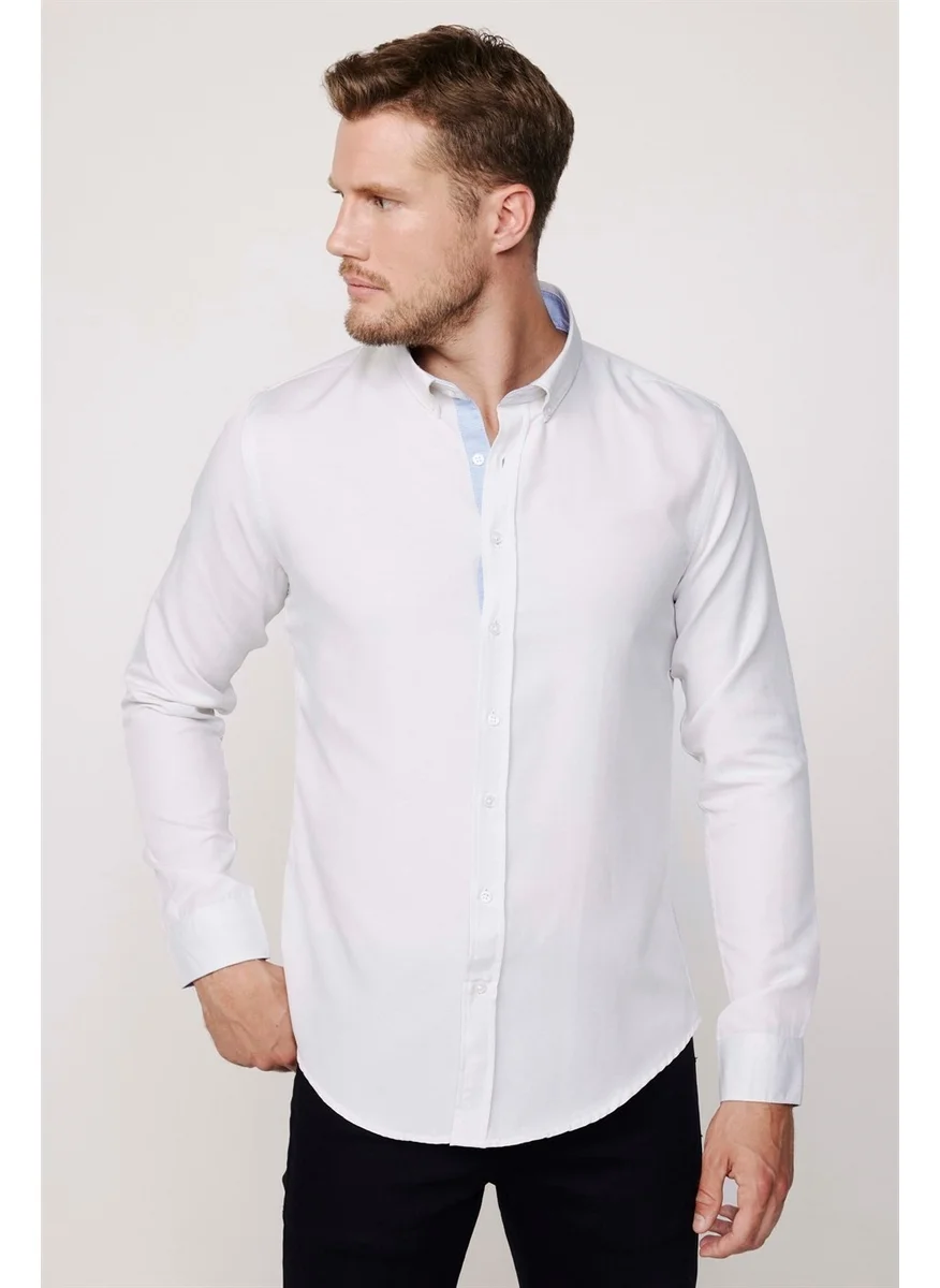 تودورس Slim Fit Cotton Easy-Iron Plain Men's Stone Color Shirt