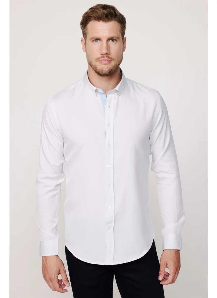 تودورس Slim Fit Cotton Easy-Iron Plain Men's Stone Color Shirt