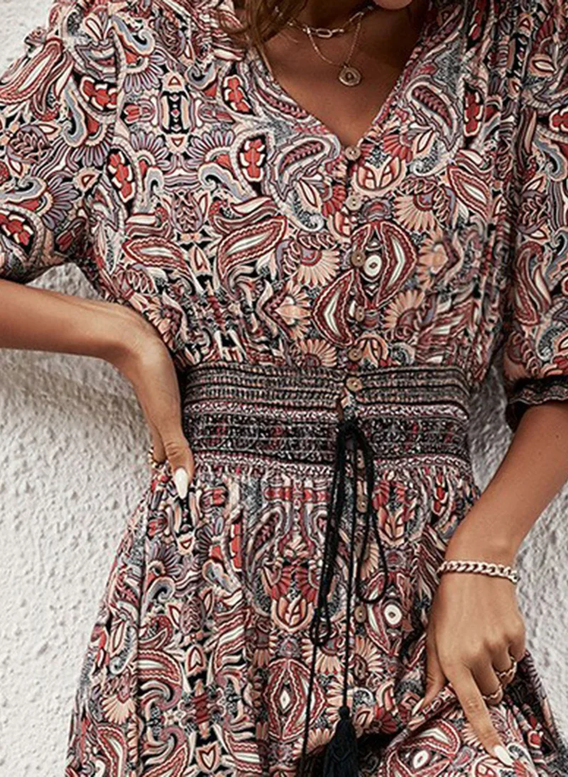 يونيكي Multicolor Floral Prints Dress