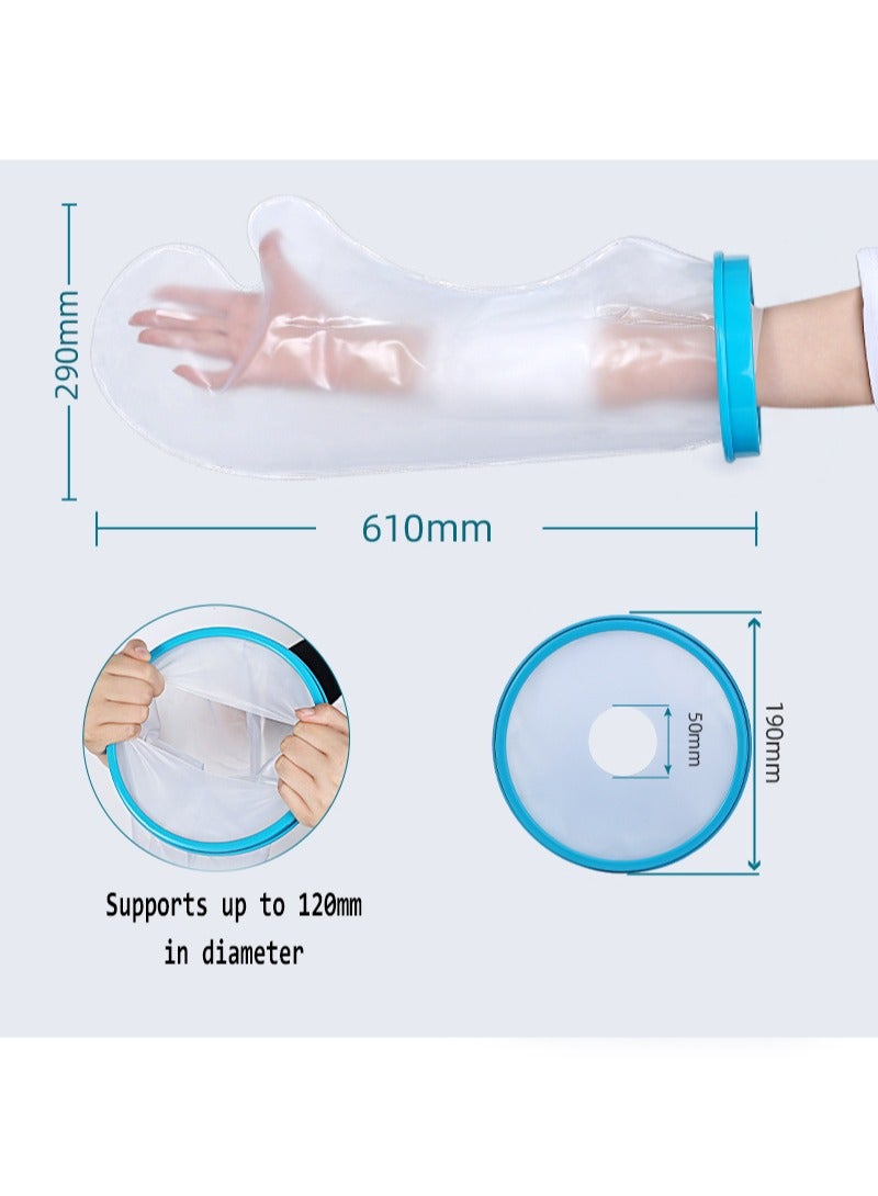 HaLunhi 100% Oversized Waterproof Arm Cast Cover for Shower Bath, Adult Reusable Cast Covers for Shower Arm, Hands, Wrists, Elbow, Finger, Keep Wound & Bandages Dry - Image 3