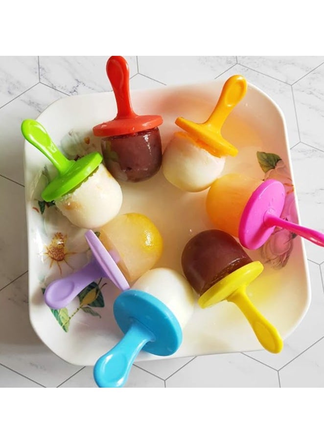 Beram - Mini Popsicle Ice Cream Mould, Seven Colourful Sticks, Healthy Fruit Moulds, Pure Silicone Mould with Plastic Sticks, Kids Ice Cream DIY Pop Molds, BPA Free - Image 1