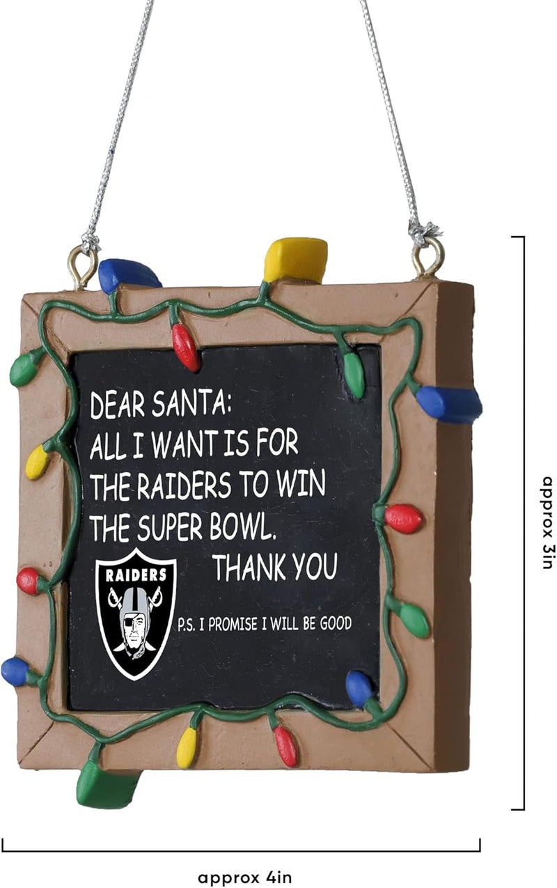 FOCO NFL Resin Holiday Christmas Chalkboard Sign Ornament - Image 3