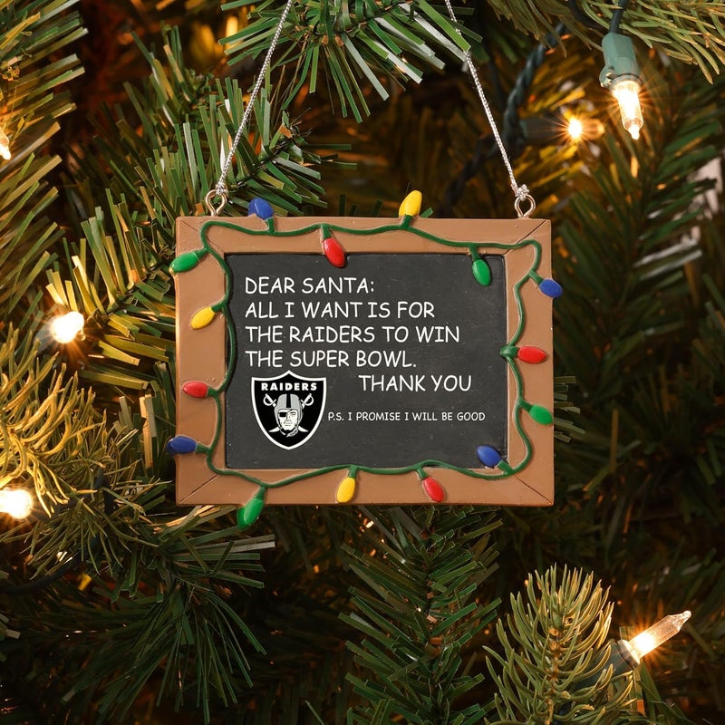 FOCO NFL Resin Holiday Christmas Chalkboard Sign Ornament - Image 2
