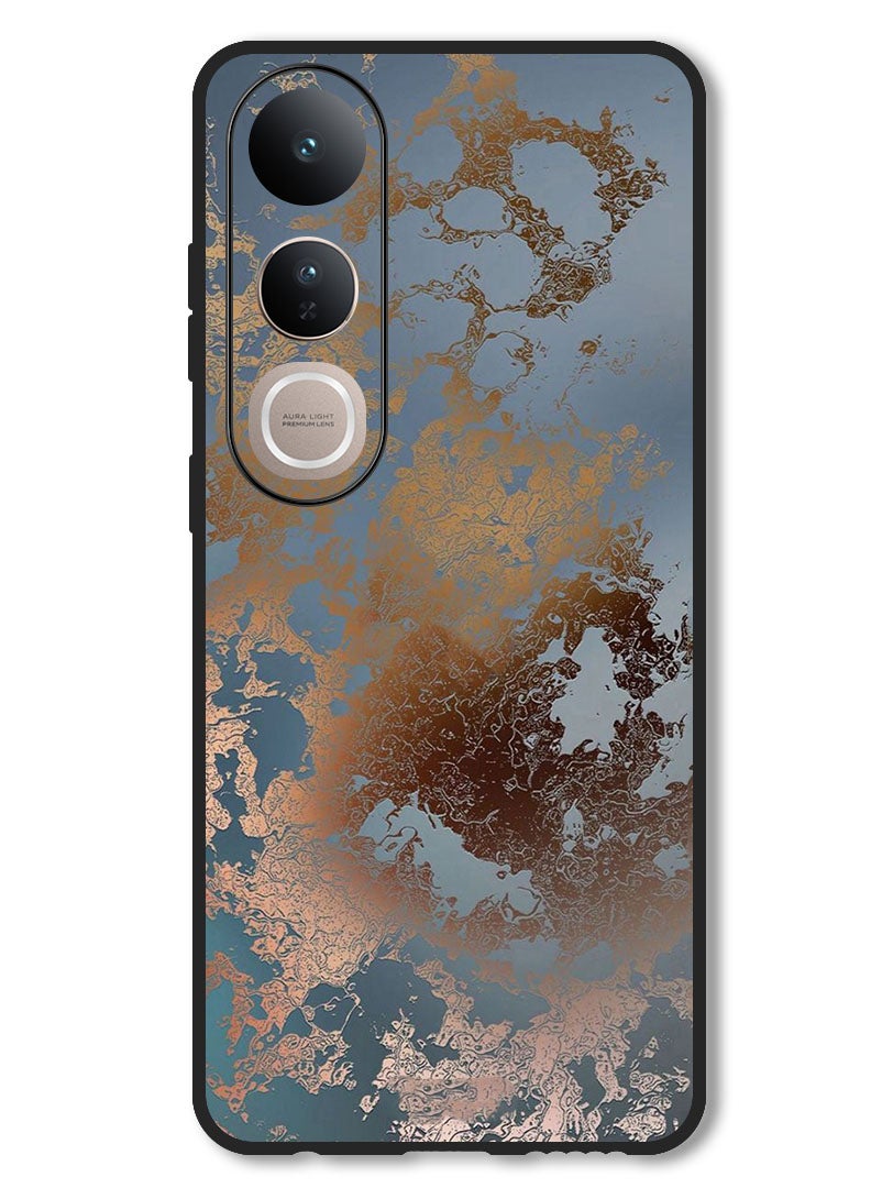 Theodor Case Compatible with Vivo V50 Lite Protection Shockproof Bumper Cover Golden Grey Design - Image 1