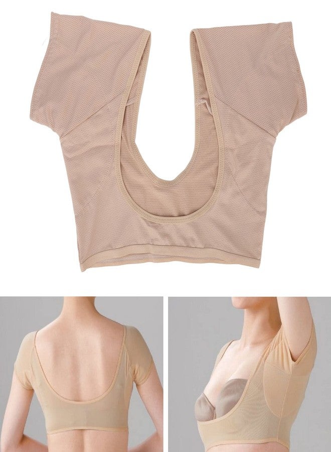 Filfeel Underarm Sweat Guard Underwear Sweat Vest Short Sleeve Reusable Armpit for Women Girls Skin Color (M - Image 2
