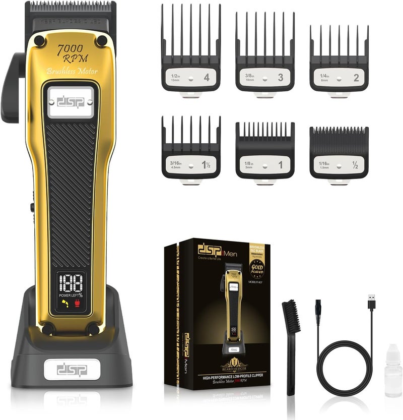 DSP Professional Barber Clipper Cordless, Hair Clipper for Men, Powerful Clipper, BLDC Motor & DLC Coated Detachable Blade with Charging Base