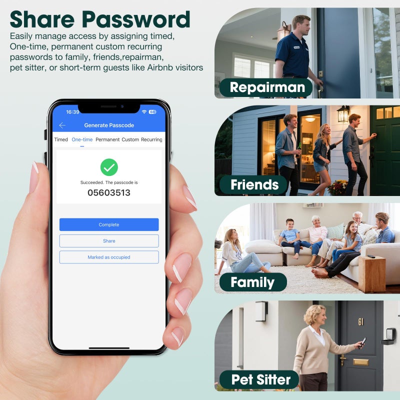 Thlevel Smart Key Lock Box Electronic Bluetooth Lock Box with APP Control & PIN Code Types,Share eKey Wall Mounted Lock Box for Airbnb Realtor House Office - Image 3