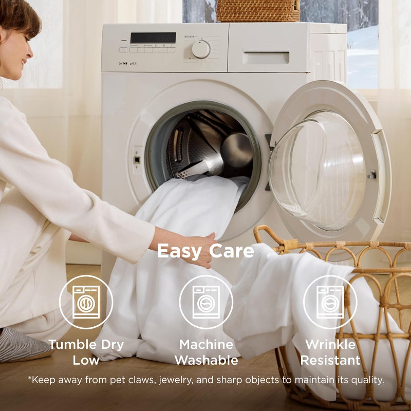 Bedsure White Duvet Cover Queen Size - Soft Double Brushed Bedding Set for Kids & Adults, Zipper Closure, 3 Pieces, Includes 1 Duvet Cover (90"x90") & 2 Pillow Shams, NO Comforter - Image 5