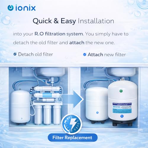 IONIX RO Stainless Steel 304 Pre-Pressurized Metal Pressure Tank with Tank Valve, Water Softener, 4.4 Gallons Capacity, Healthy Water for Your Family, Used by Top Indian Brands (Pack of 1) - Image 4