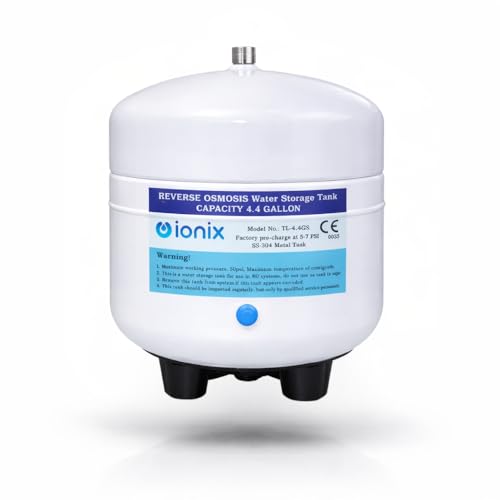 IONIX RO Stainless Steel 304 Pre-Pressurized Metal Pressure Tank with Tank Valve, Water Softener, 4.4 Gallons Capacity, Healthy Water for Your Family, Used by Top Indian Brands (Pack of 1) - Image 1
