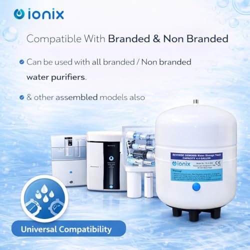 IONIX RO Stainless Steel 304 Pre-Pressurized Metal Pressure Tank with Tank Valve, Water Softener, 4.4 Gallons Capacity, Healthy Water for Your Family, Used by Top Indian Brands (Pack of 1) - Image 2