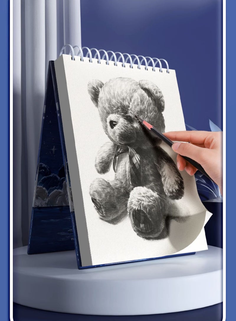 A4 Sketchbook with 60 Sheets, Spiral Bound Drawing Pad, 120gsm Art Supply Pad - Image 5