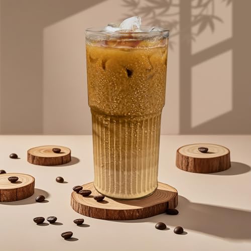 Luiaiog Glass Cups with Lids and Glass Straws, High Borosilicate 20OZ Tumblers (2Pcs) for Coffee, Tea, Juice, Smoothies, Hot/Cold Drinks at Home, Office - Image 4