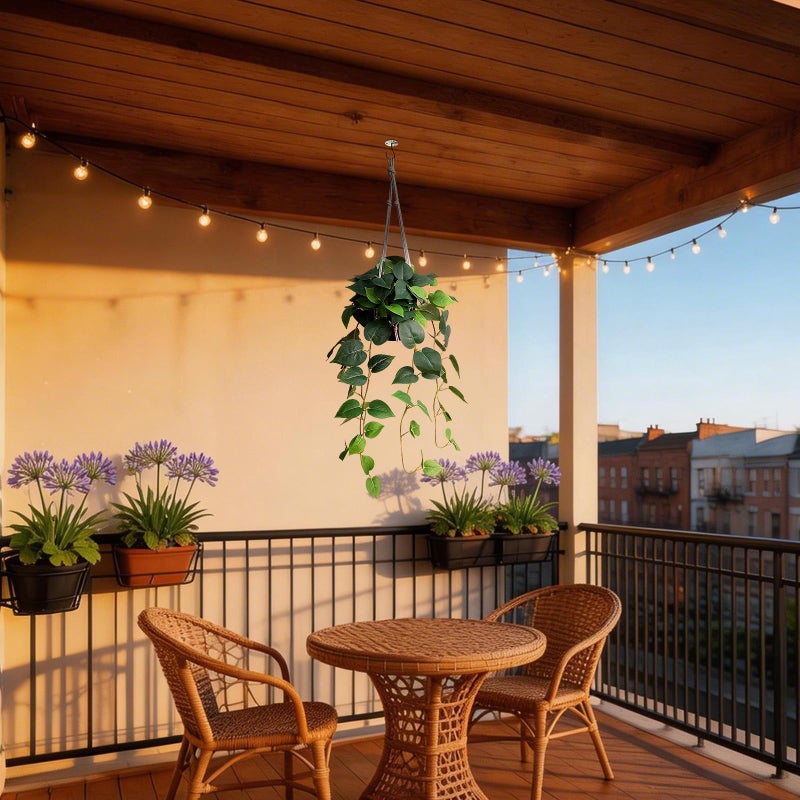 alyptus Fake Hanging Plants â€“ Artificial Green Leaves Ivy with Pot Realistic Pothos Plant Indoor Decor, Lush Faux Philodendron with Vines for Balcony Patio Office Bathroom Home Greenery - Green - Image 3