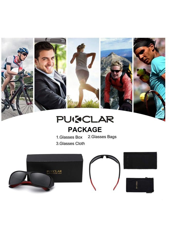 PUKCLAR Polarized Sports Sunglasses for Men Women Driving Sunglasses Cycling Running Fishing Goggles Unbreakable Frame - Image 5
