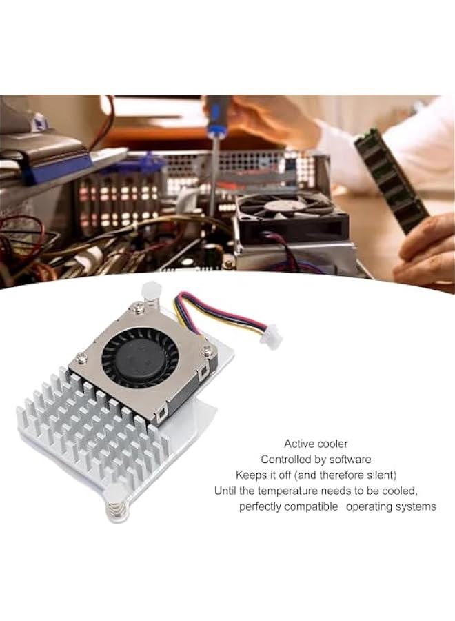 Loquat for RasPi 5 Active Cooler, 4 Pin Portable Active Cooling Fan for RasPi 5, 2GB 4GB 8GB Adjustable Speed 1.09 CFM Aluminum Alloy Active Cooler for 5  - Image 4