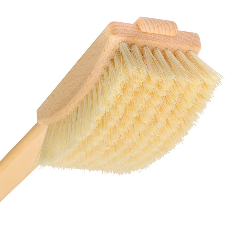 REDECKER Bath and Foot Brush - Extra-Long Oiled Beechwood Handle - Stiff Tampico Fiber Bristles Exfoliate Skin - 24 inches - Wood Scrub Brush with Long Handle - Made in Germany - Image 2