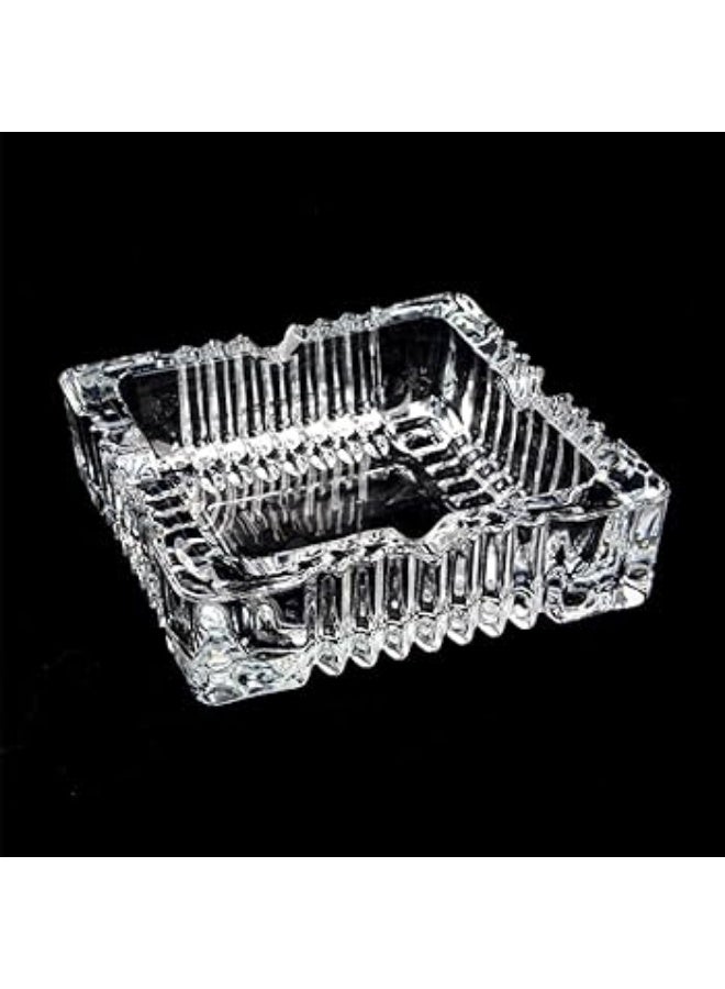 Square clear crystal ashtray - Image 2