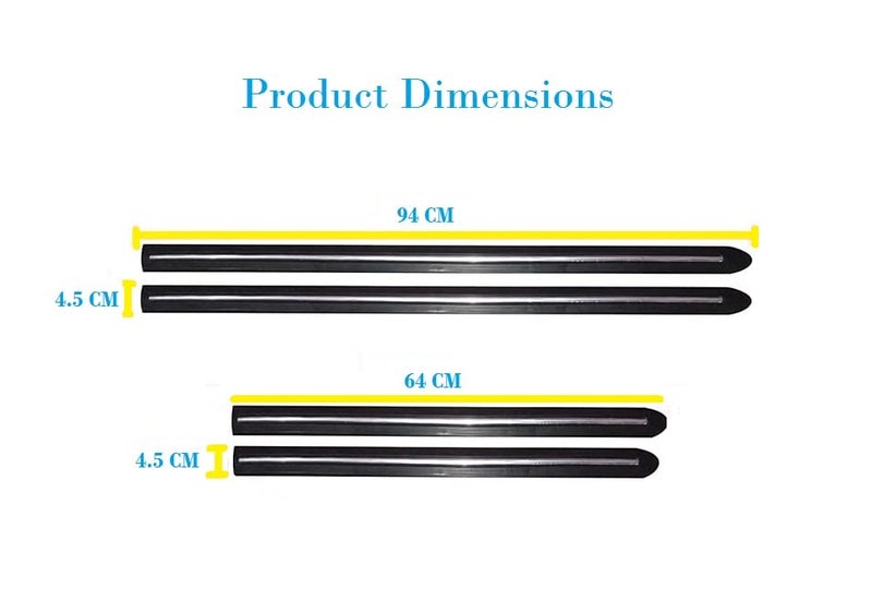 DDSONS حواف جانبية للسيارة باللون الأسود مع شريط كروم واحد مناسب لتويوتا إنوفا النوع - 1 (2004-2007) - Image 4