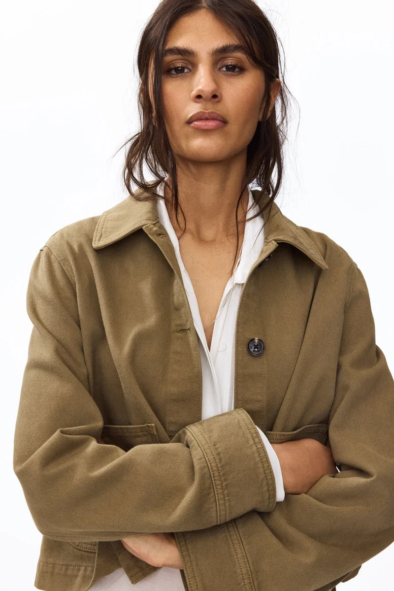 Cotton twill shacket