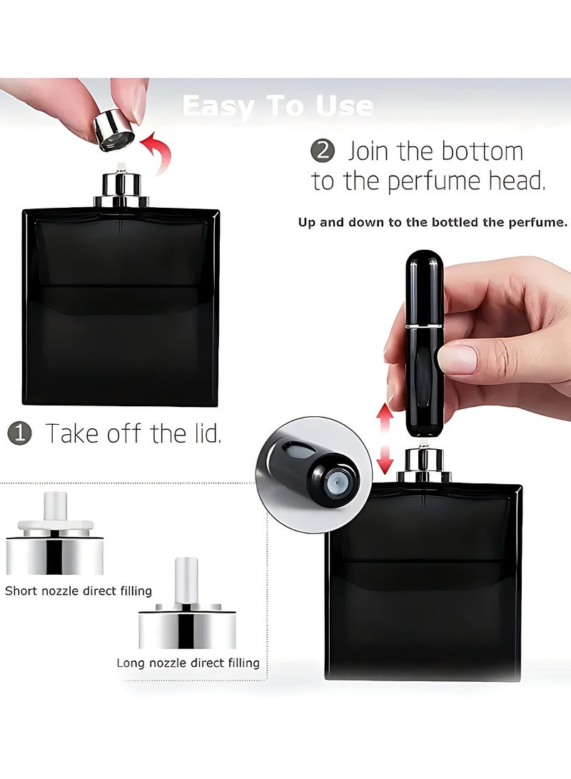 أوجا زجاجة عطر صغيرة قابلة لإعادة التعبئة سعة ٥ مل، مجموعة من ٦ زجاجات عطر قابلة لإعادة التعبئة، علبة مضخة عطر، زجاجة عطر فارغة، مناسبة للسفر والخروج. - Image 2