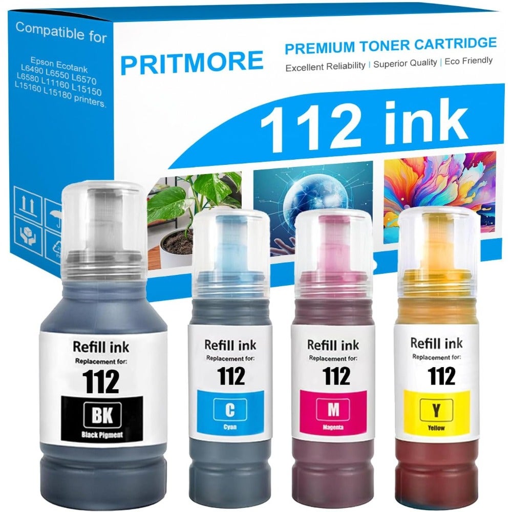 Containers Ink Multicolor Generic 112 Ink bottle Compatible with EPSON 112 C13T06C14A C13T06C24A ...