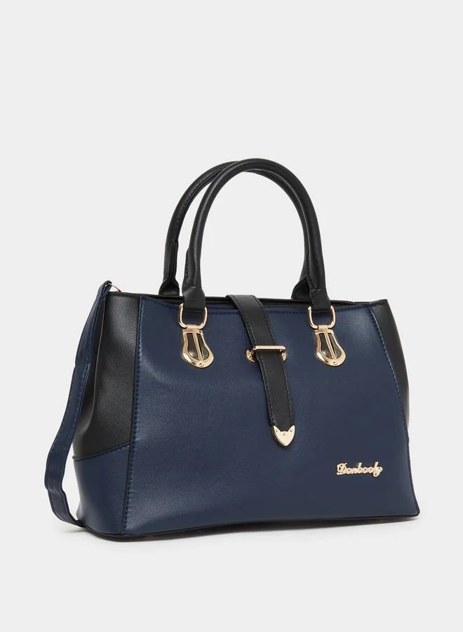 Take Two Take Two Contrast Panel Handbag with Double Handles