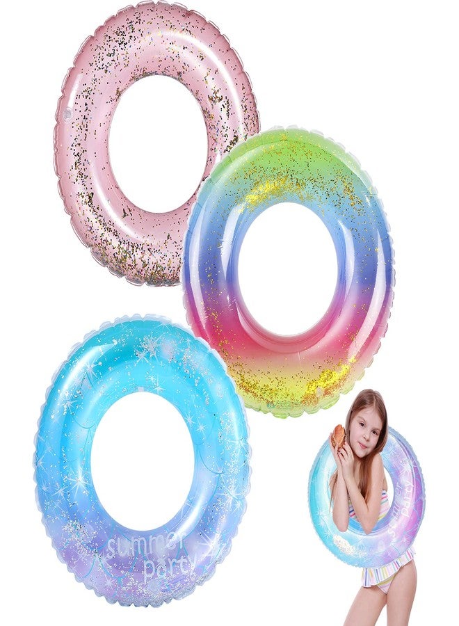 ANNDOFY Pool Floats Kids 3 Pack, Inflatable Swim Rings for 2-5 Years Old Kids Pool Tubes Toys, Pool Floats Ring Toys Summer Beach Swimming Pool Party Supplies for Girl Boy - Image 1