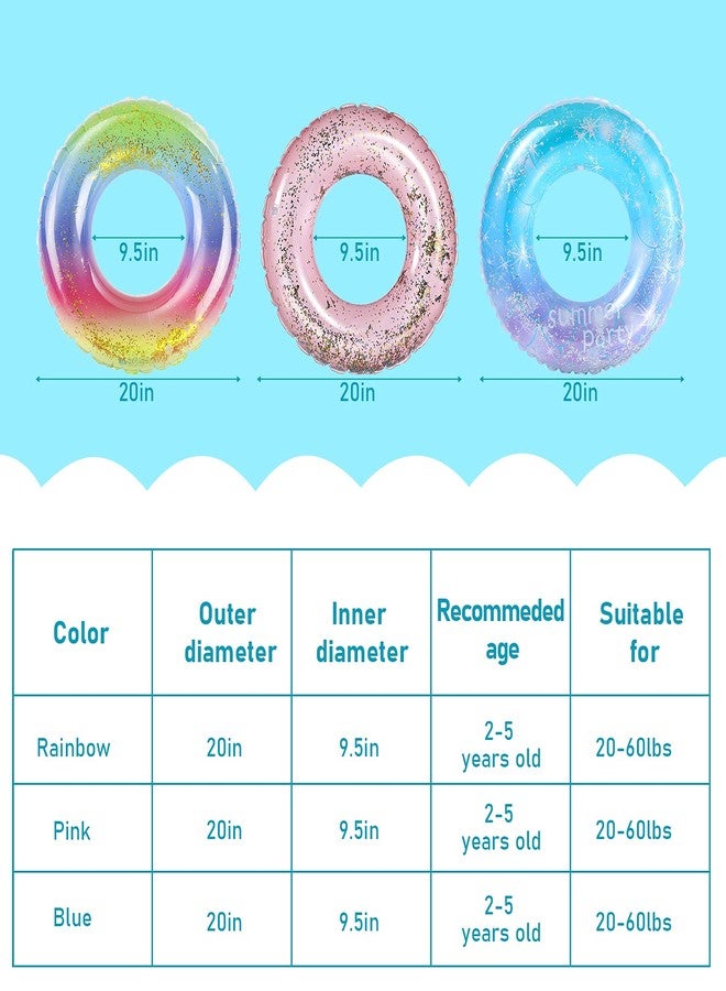 ANNDOFY Pool Floats Kids 3 Pack, Inflatable Swim Rings for 2-5 Years Old Kids Pool Tubes Toys, Pool Floats Ring Toys Summer Beach Swimming Pool Party Supplies for Girl Boy - Image 2
