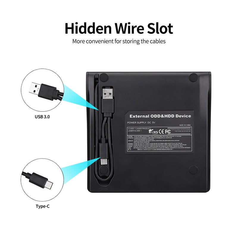 اليشمك يوفر نقل بيانات عالي السرعة عبر منفذ USB 3.0 وType-C (سرعة أكبر بكثير من منفذ USB2.0) مع تحمل قوي للأعطال ومتوافق مع الإصدارات السابقة من USB 2.0 وUSB 1.0 أسود - Image 5